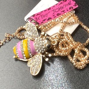Whimsical Bee Pink&Yellow Betsey Johnson Necklace